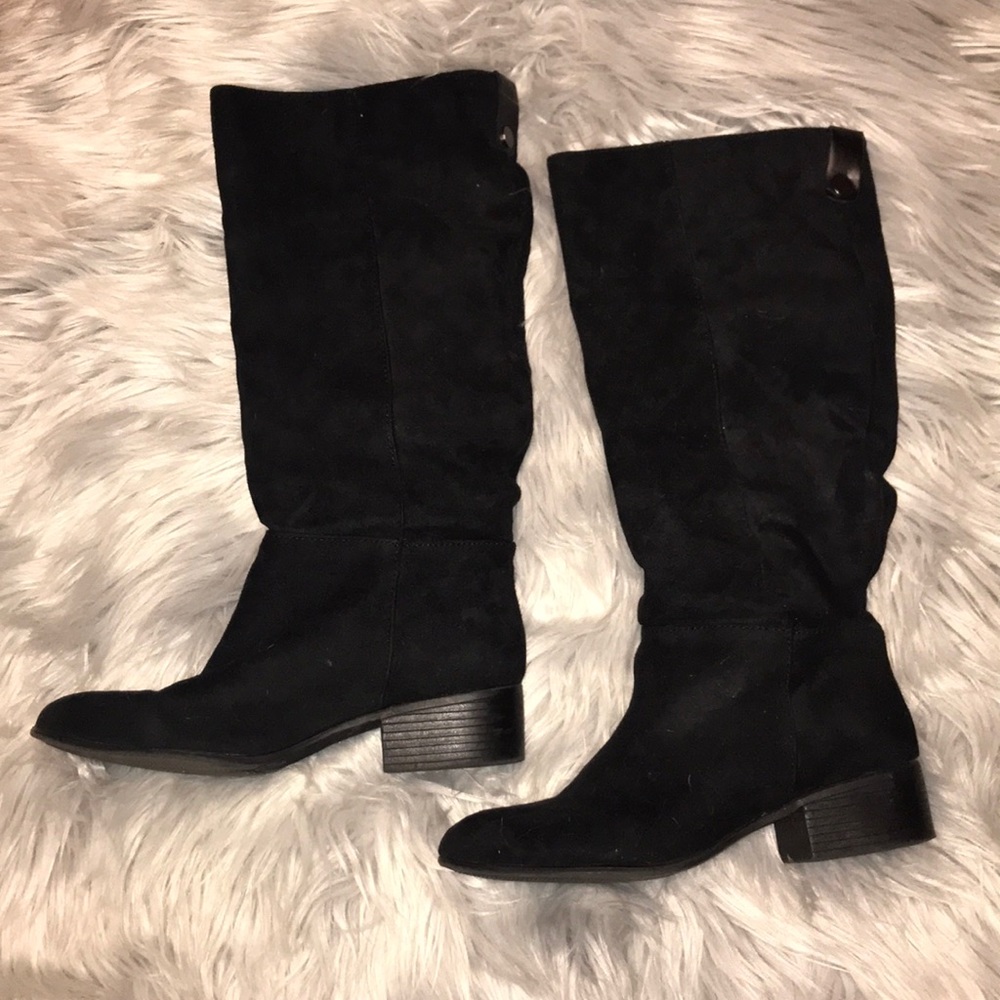 Suede Knee High Boots